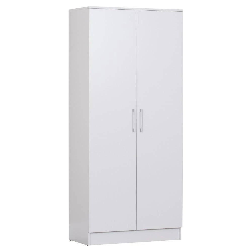 Nova 2-Door Multi-Purpose Broom Cleaning Cupboard Storage Cabinet - White