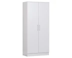 Nova 2-Door Multi-Purpose Broom Cleaning Cupboard Storage Cabinet - White