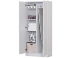 Nova 2-Door Multi-Purpose Broom Cleaning Cupboard Storage Cabinet - White