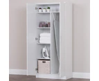 Nova 2-Door Multi-Purpose Broom Cleaning Cupboard Storage Cabinet - White