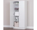 Nova 2-Door Multi-Purpose Broom Cleaning Cupboard Storage Cabinet - White