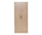 Nova 2-Door Multi-Purpose Broom Cleaning Cupboard Storage Cabinet - Light Sonoma Oak