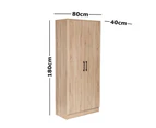 Nova 2-Door Multi-Purpose Broom Cleaning Cupboard Storage Cabinet - Light Sonoma Oak