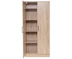 Nova 2-Door Multi-Purpose Broom Cleaning Cupboard Storage Cabinet - Light Sonoma Oak