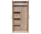 Nova 2-Door Multi-Purpose Broom Cleaning Cupboard Storage Cabinet - Light Sonoma Oak