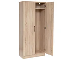 Nova 2-Door Multi-Purpose Broom Cleaning Cupboard Storage Cabinet - Light Sonoma Oak