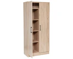 Nova 2-Door Multi-Purpose Broom Cleaning Cupboard Storage Cabinet - Light Sonoma Oak