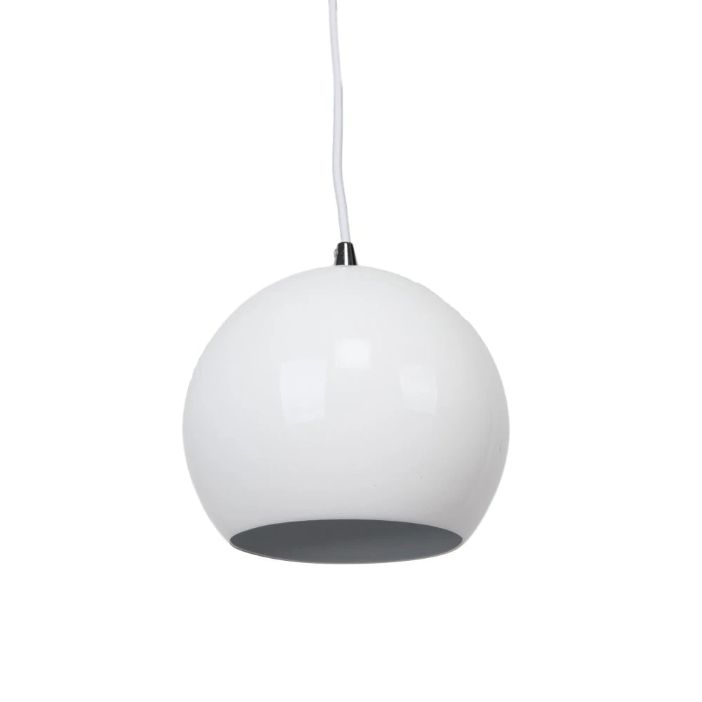 Ines Modern Spherical Cord Drop Metal Pendant Light Lamp - White