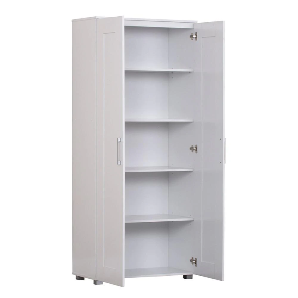 Nova 2-Door Tall Cupboard Storage Cabinet - White