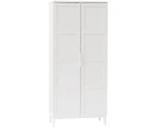 Stanley Modern Classic Multipurpose Cupboard Storage Cabinet W/ 2-Door 5-Tier - White