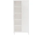 Stanley Modern Classic Multipurpose Cupboard Storage Cabinet W/ 2-Door 5-Tier - White