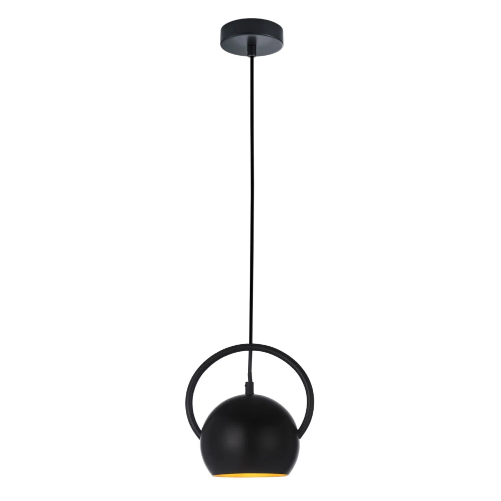 Brie Classic Pendant Lamp Light Interior ES Matte Black Dome