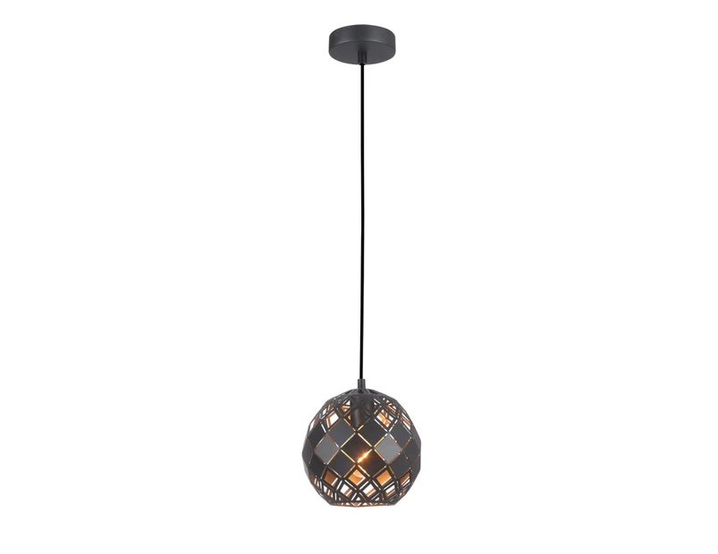 TUILE Pendant Lamp Light Interior ES Matte Black Embossed Tiled Wine Glass OD200mm