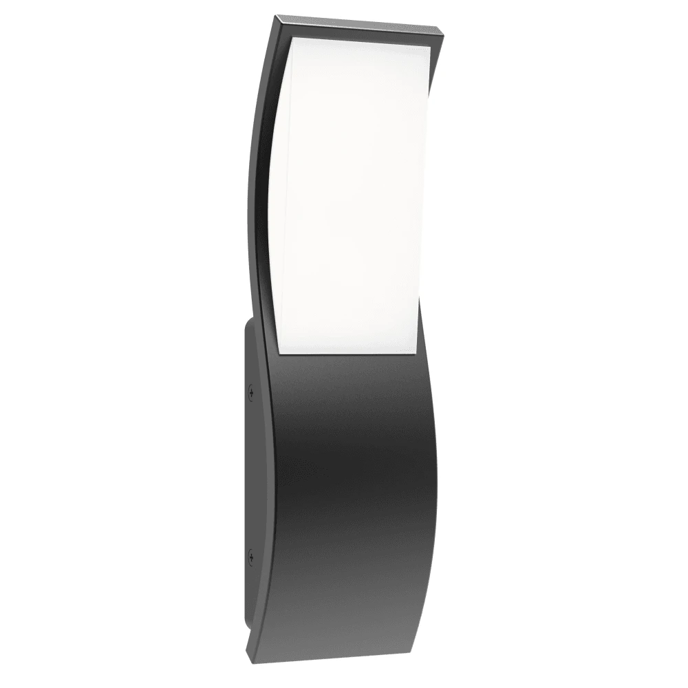 OLA Wall Light Surface Mounted 7W Wavy Rectangular Dark Grey 3000K IP65 509LM