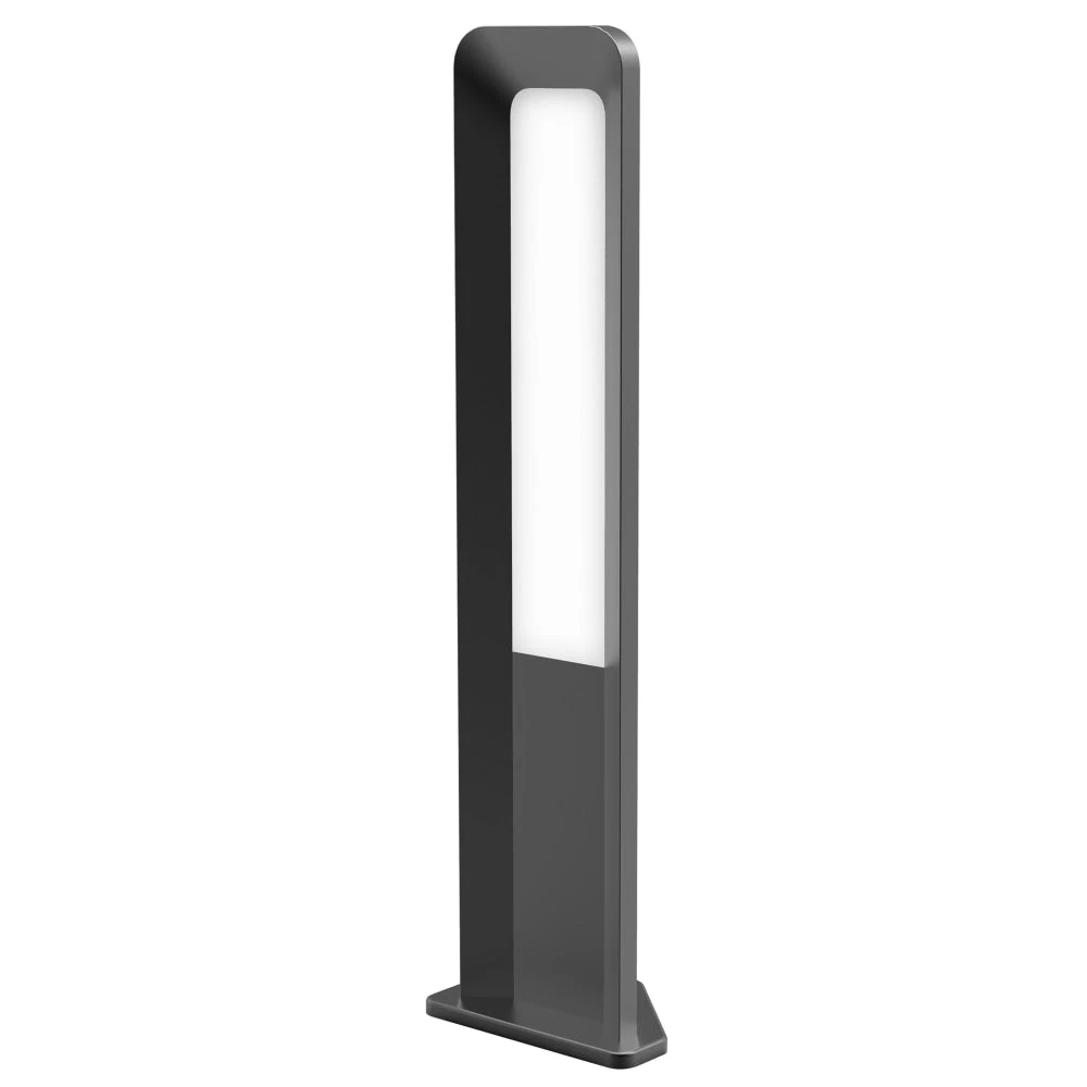 HATHOR Garden Bollard Light 13W Rectangular Dark Grey 3000K IP54 H500mm 242.19LM