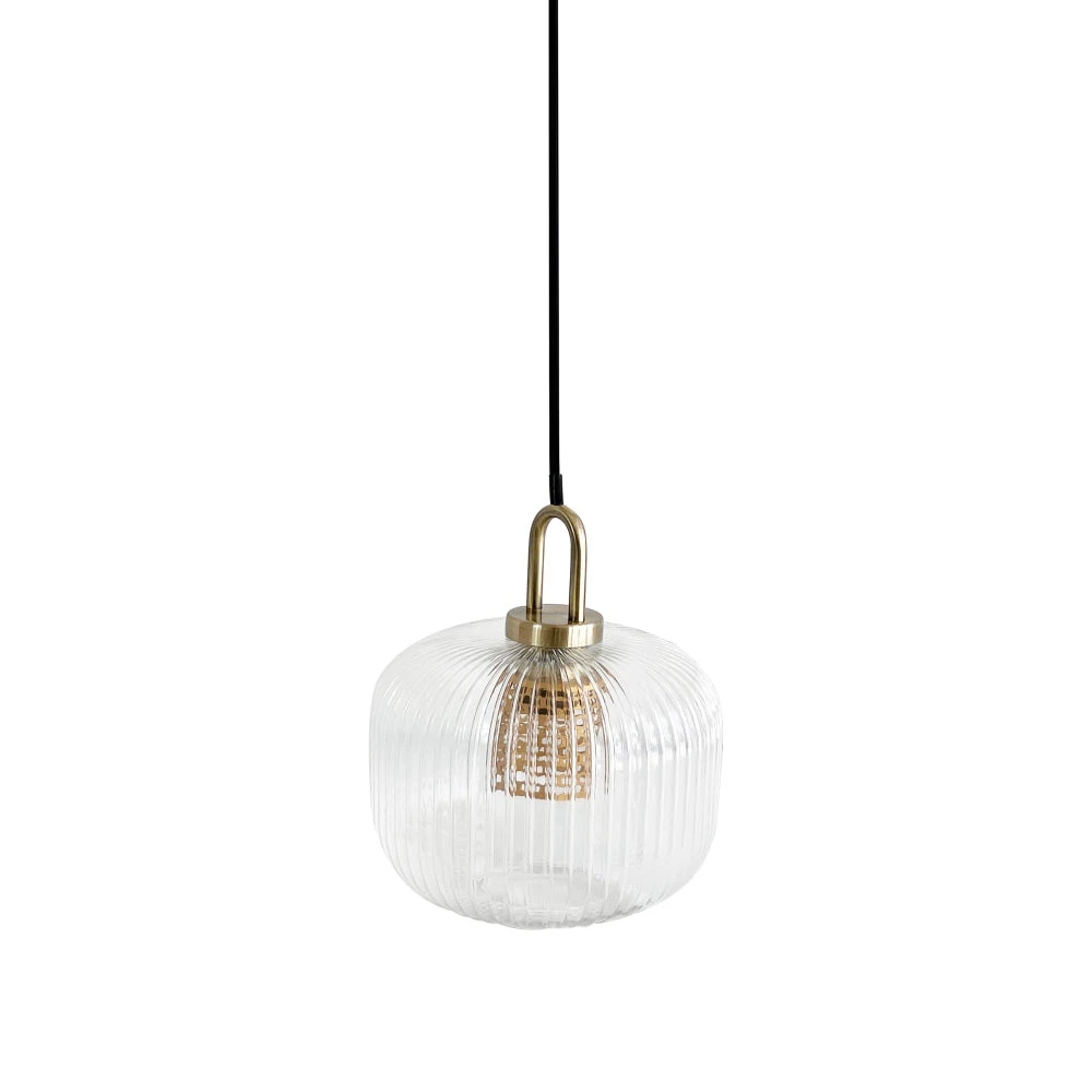 Sunny Modern Clear Glass Large Hanging Pendant Light Lamp - Clear