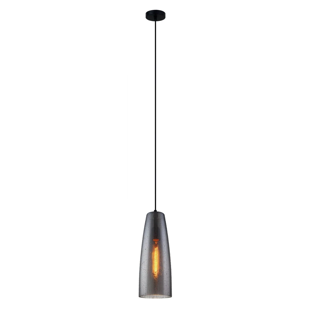 CHUVA Pendant Lamp Light Interior ES Smoke Black Glass Ellipse with Rain Drop OD135mm