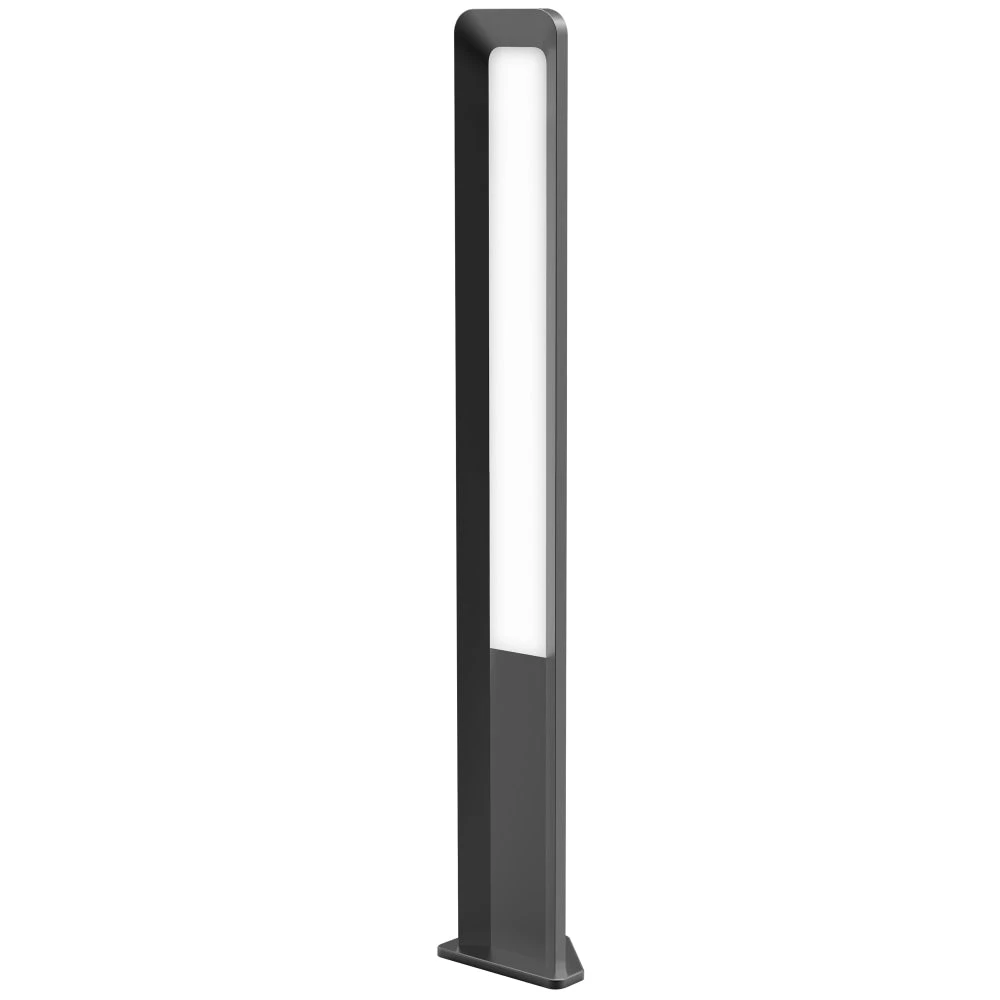 HATHOR Garden Bollard Light 13W Rectangular Dark Grey 3000K IP54 H800mm 242.19LM