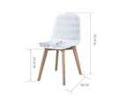 Design Square Set Of 2 Jonas PP Kitchen Dining Chairs Wooden Legs White/Oak