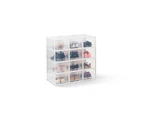 Set of 12 Click Shoe Storage Organisers Cabinet Box Medium - Clear/White