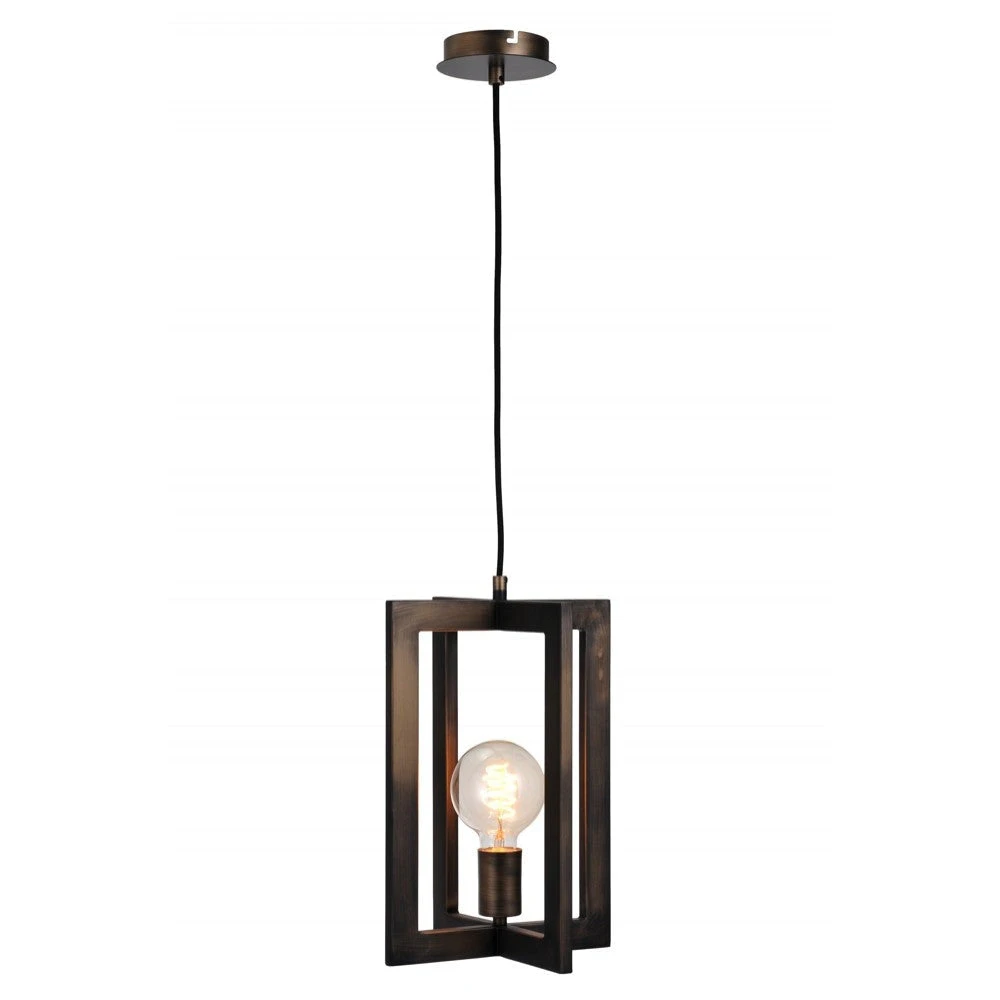 Arlo Classic Modern Cord Drop Lantern Pendant Light Lamp - Antique Brass