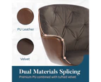 Jenny Modern Swivel Accent Velvet Fabric Lounge Relaxing ArmChair Office Chair Brown