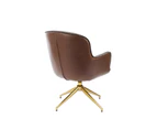 Jenny Modern Swivel Accent Velvet Fabric Lounge Relaxing ArmChair Office Chair Brown