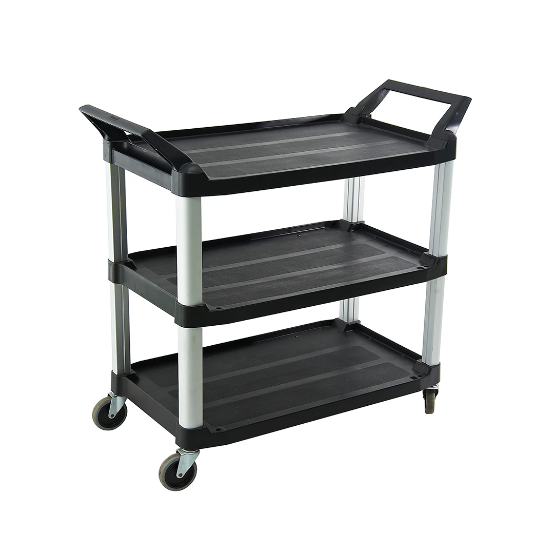 Trust® Commercial 3 Tier Large Utility Service Cart Black