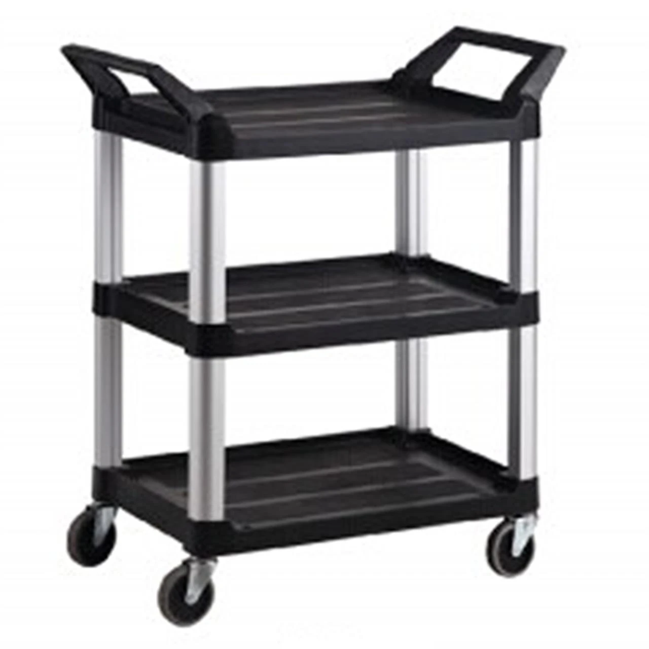 Trust® Commercial 3 Tier Small Utility Service Cart - Trust® 3 Tier 850 X 470 X 960 Small Black (4011)