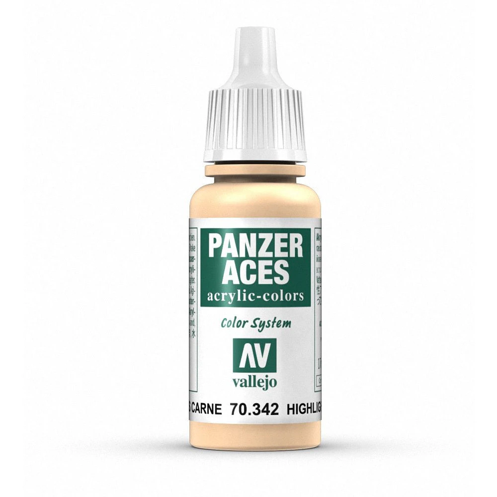 Vallejo 70342 Panzer Aces Flesh Highlights 17 ml Acrylic Paint