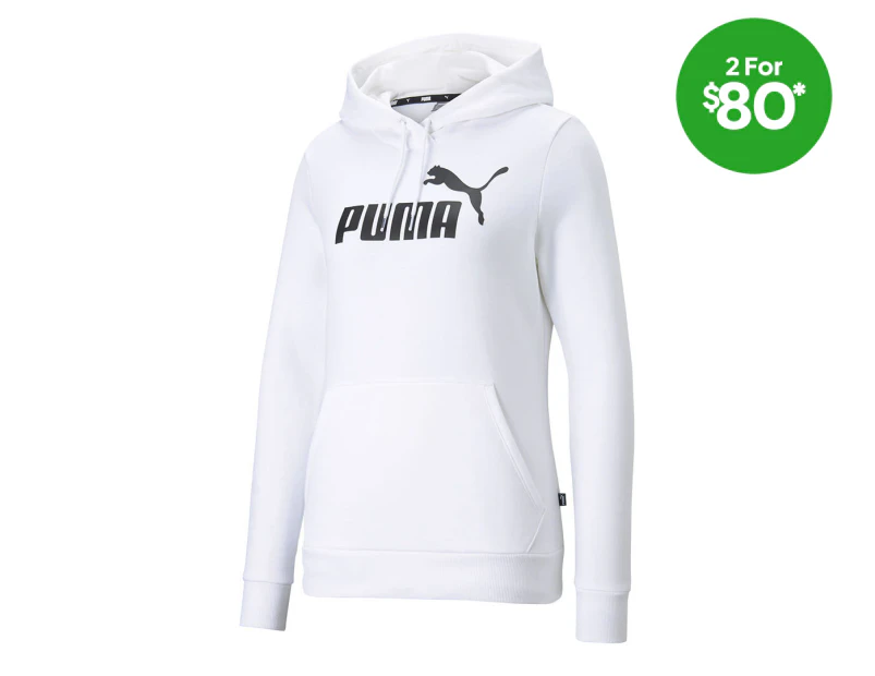 Puma Women's Essentials Logo Fleece Hoodie - White