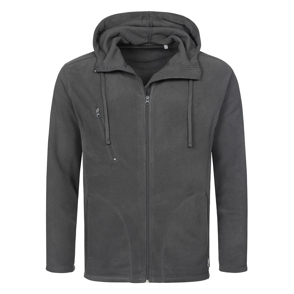 Stedman Mens Active Hooded Fleece Jacket (Grey Steel) - AB296