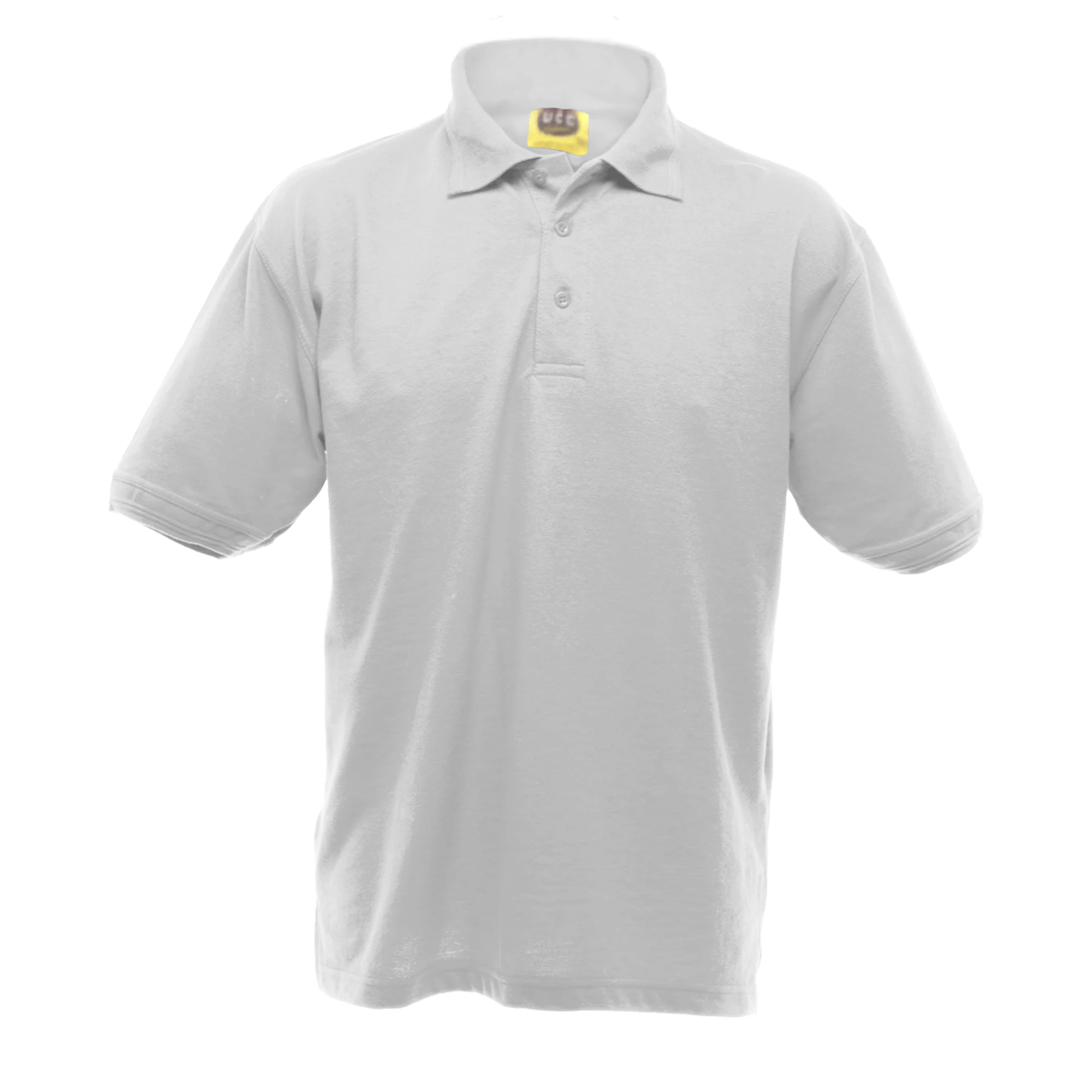 UCC 50/50 Mens Heavyweight Plain Pique Short Sleeve Polo Shirt (White) - BC1195