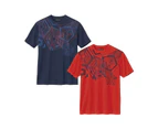 Atlas For Men Mens Printed T-Shirt (Pack Of 2) (Red/Navy Blue) - AF240