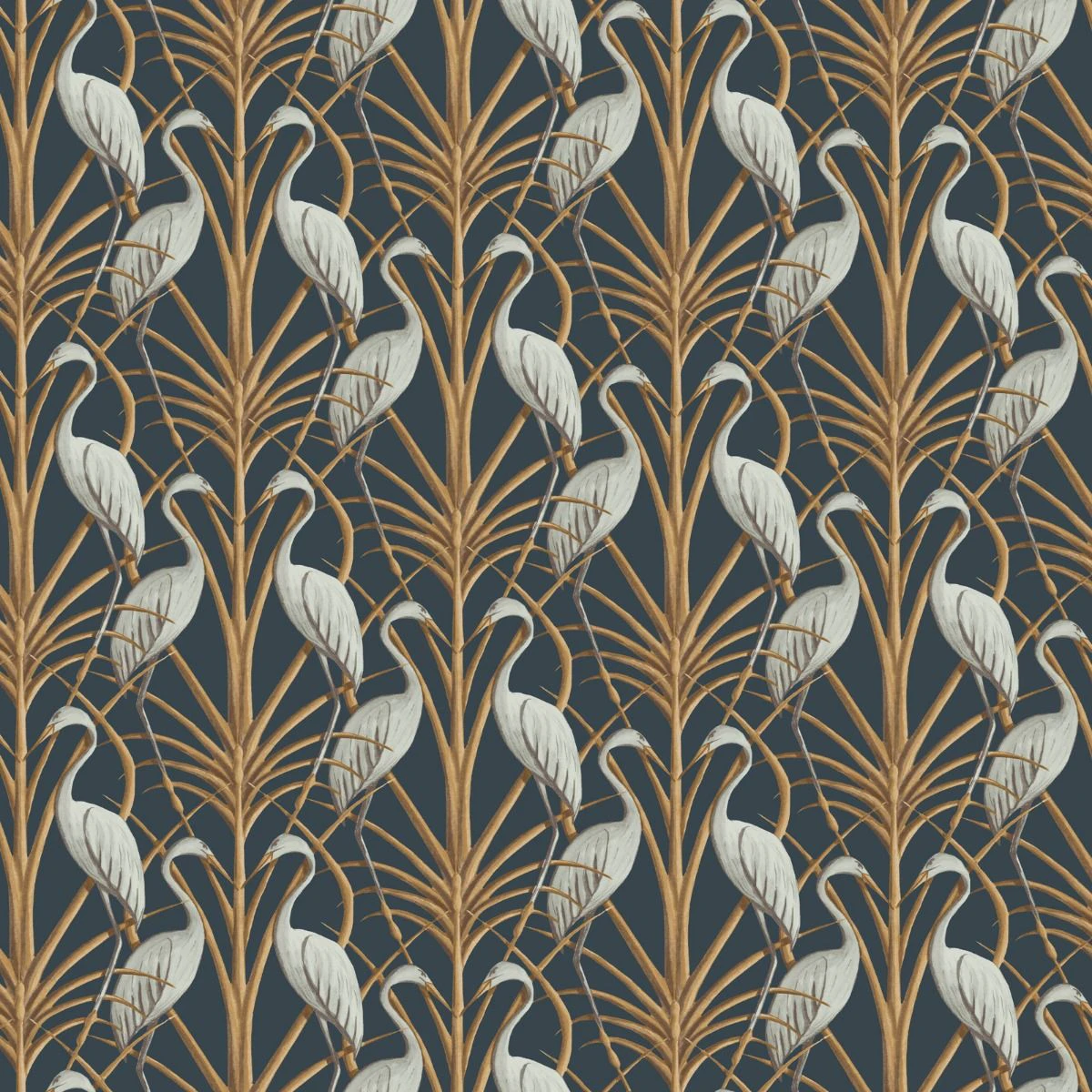 The Chateau by Angel Strawbridge Nouveau Heron Wallpaper (Navy/Grey/Brown) - AG804