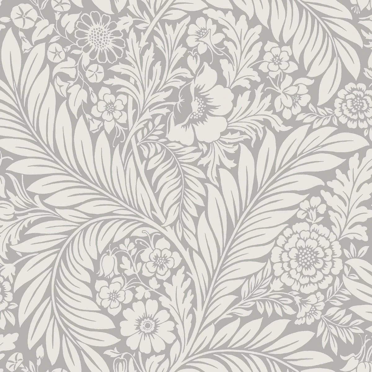 Belgravia Florence Leaf Wallpaper (Grey) - AG2653