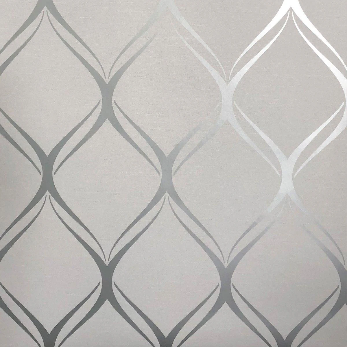 World of Wallpaper Clifton Wave Geometric Wallpaper (Grey/Silver) - AG280