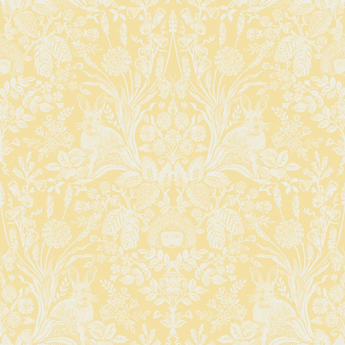 Holden Décor Harlen Woodland Damask Wallpaper (Yellow) - AG2231