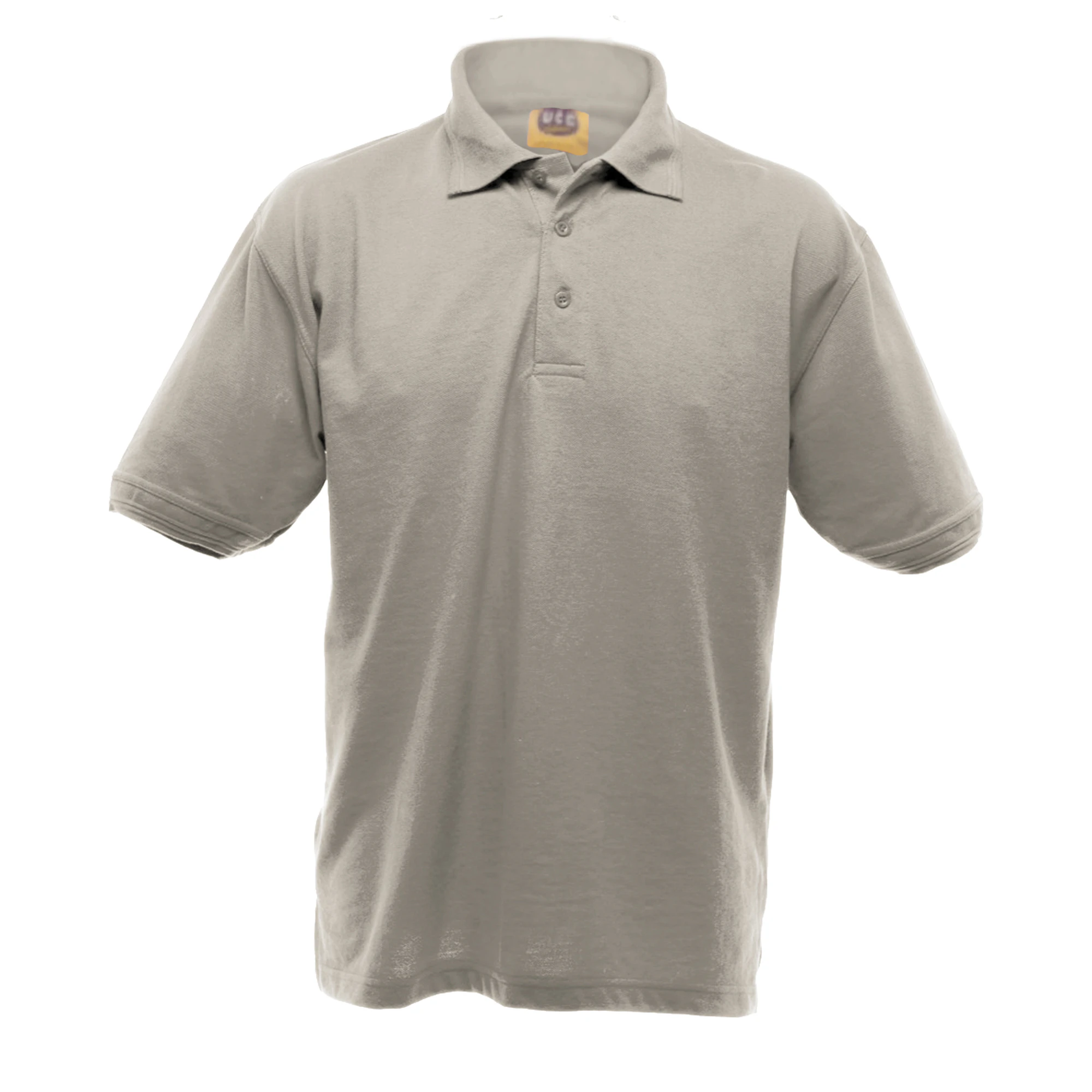 UCC 50/50 Mens Heavyweight Plain Pique Short Sleeve Polo Shirt (Heather Grey) - BC1195