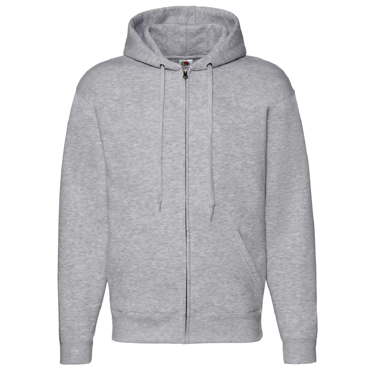 Fruit Of The Loom Mens Zip Through Hooded Sweatshirt / Hoodie (Heather Grey) - BC360