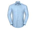 Russell Collection Mens Long Sleeve Easy Care Tailored Oxford Shirt (Oxford Blue) - BC1015