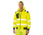 Result Genuine Recycled Mens Robust Safety Zipped Hoodie (Fluorescent Yellow) - BC4845