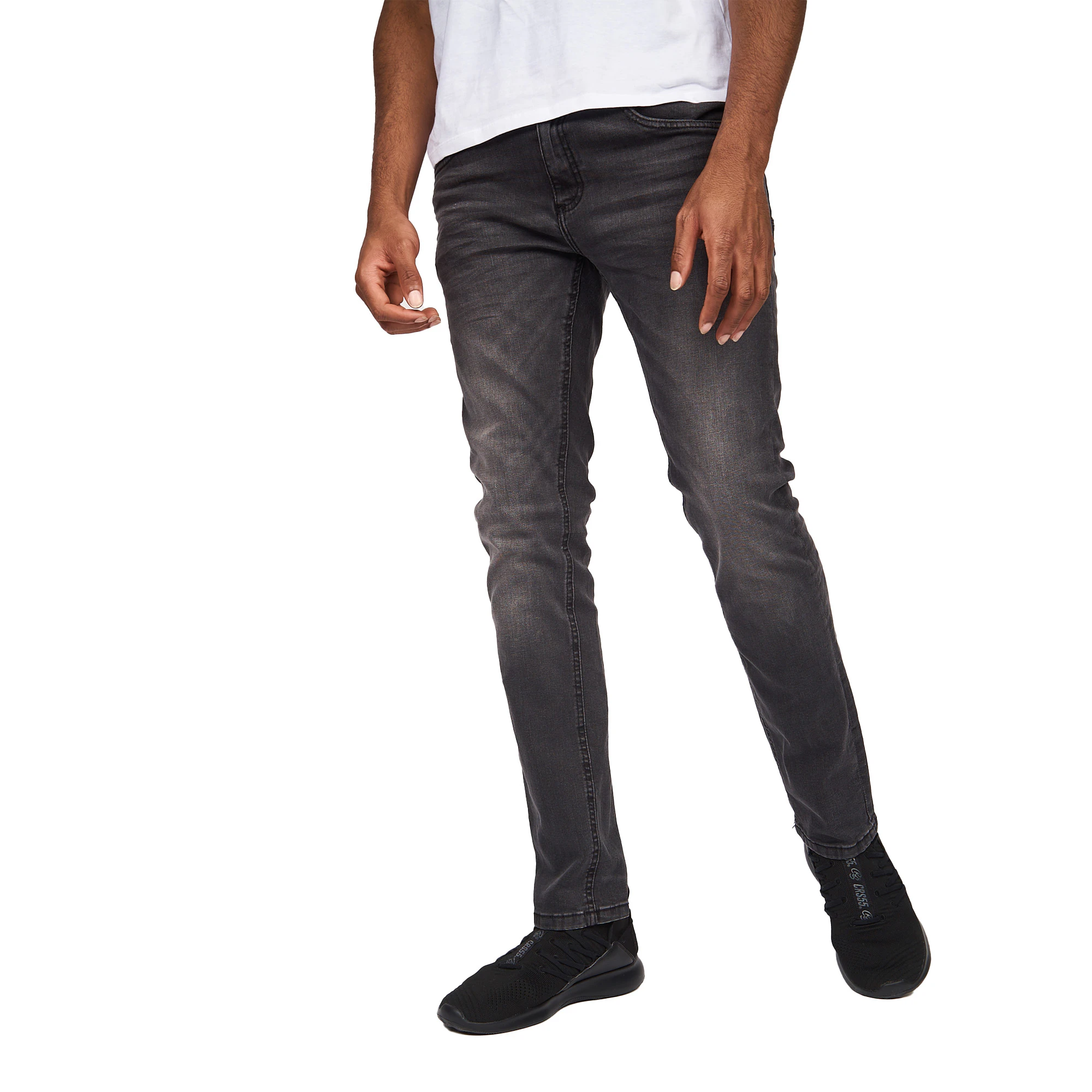 Crosshatch Mens Svelte Stretch Jeans (Dark Grey) - BG355