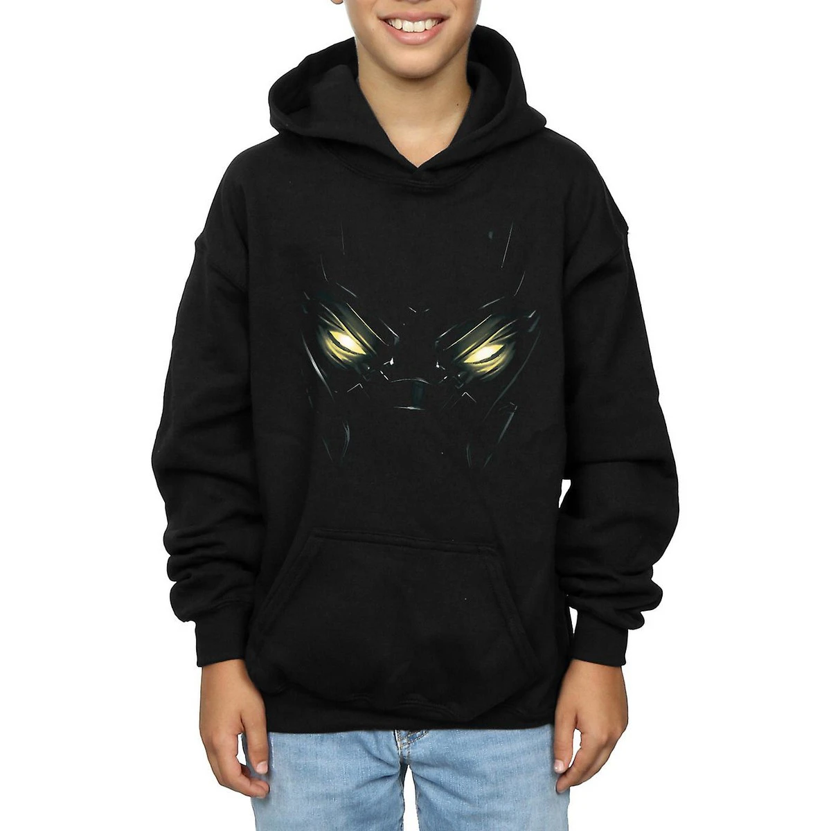 Black Panther Boys Eyes Cotton Hoodie (Black) - BI1047