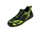 WORK-GUARD by Result Unisex Adult Hicks Leather Trim Safety Trainers (Neon Green/Black) - BC5606
