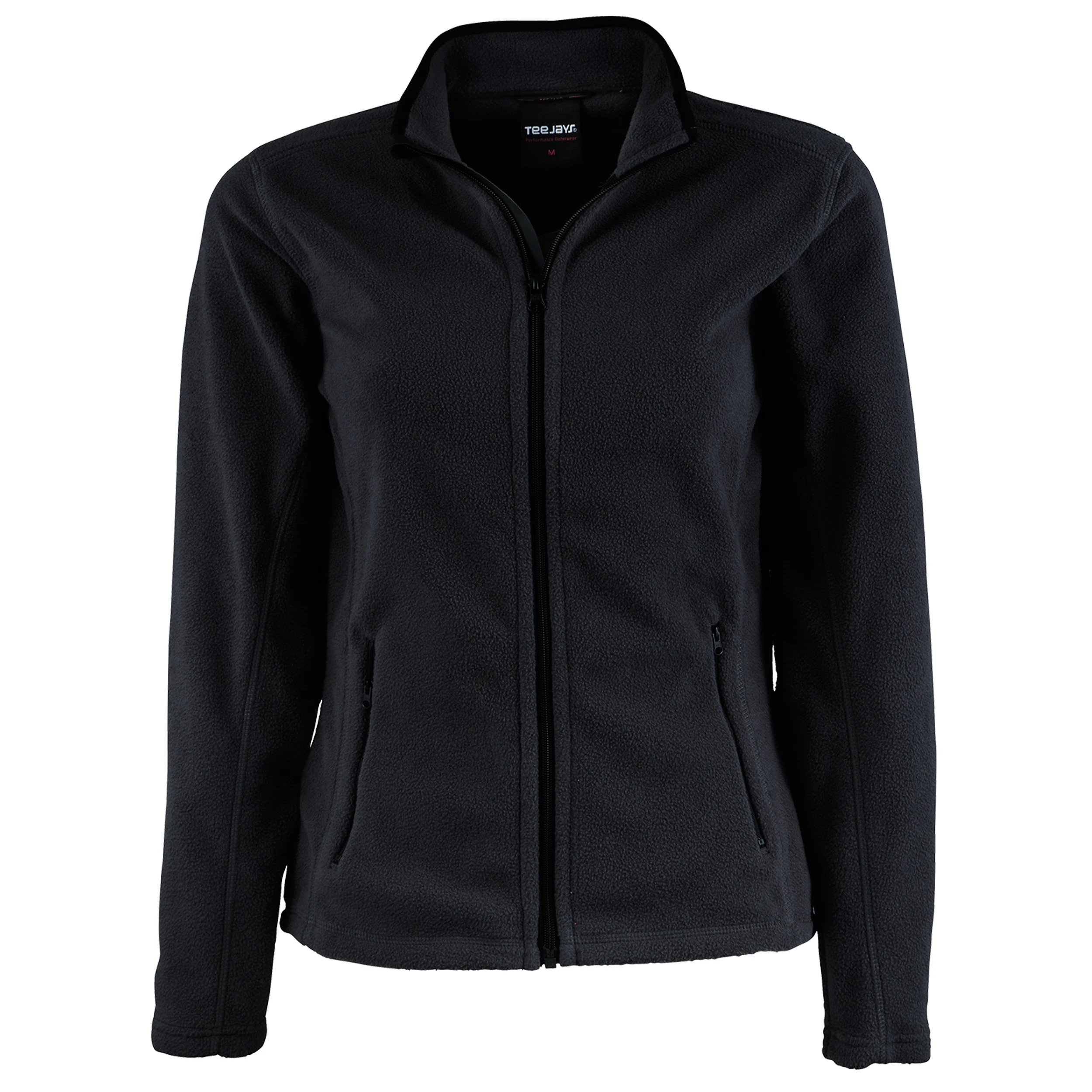 Tee Jays Womens Full Zip Active Lightweight Fleece Jacket (Black) - BC3363