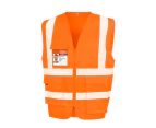 WORK-GUARD by Result Unisex Adult Polycotton Heavy Duty Safety Hi-Vis Vest (Fluorescent Orange) - BC5248