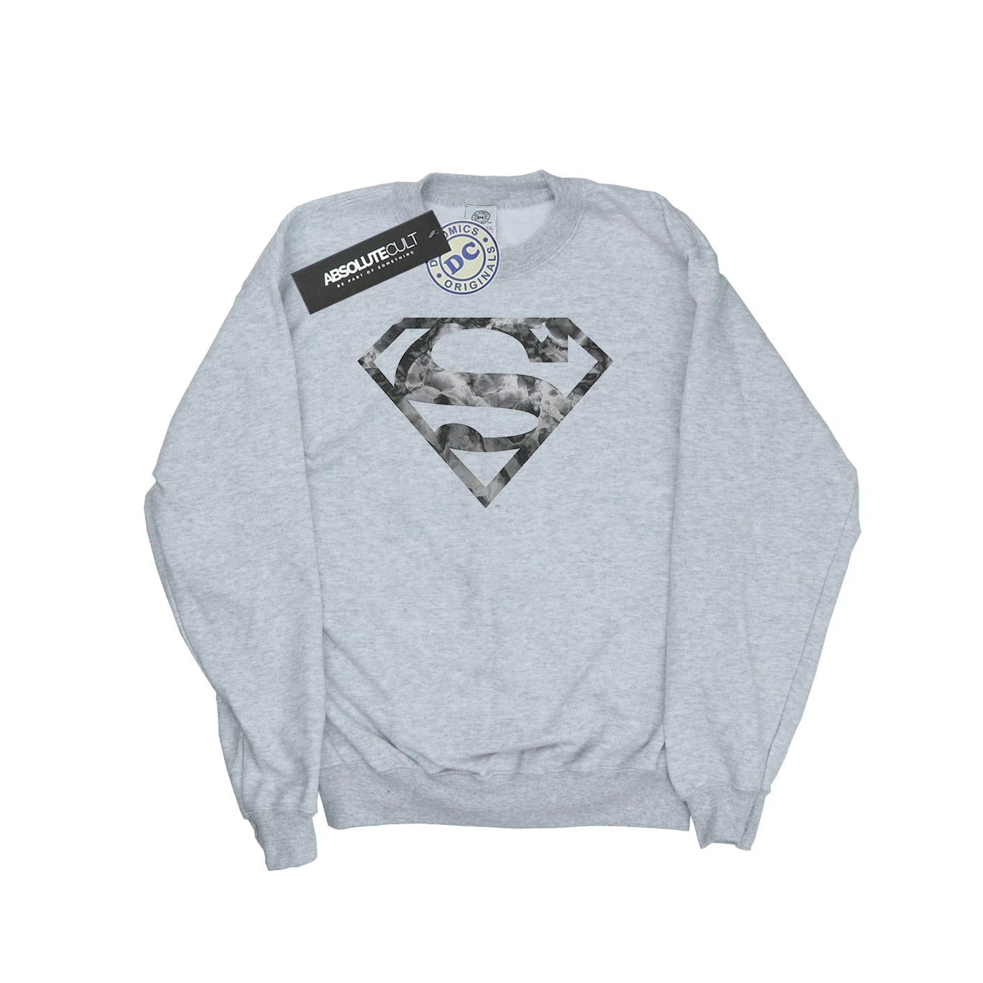 Superman Mens Marble Cotton Logo Sweatshirt (Sports Grey) - BI1202