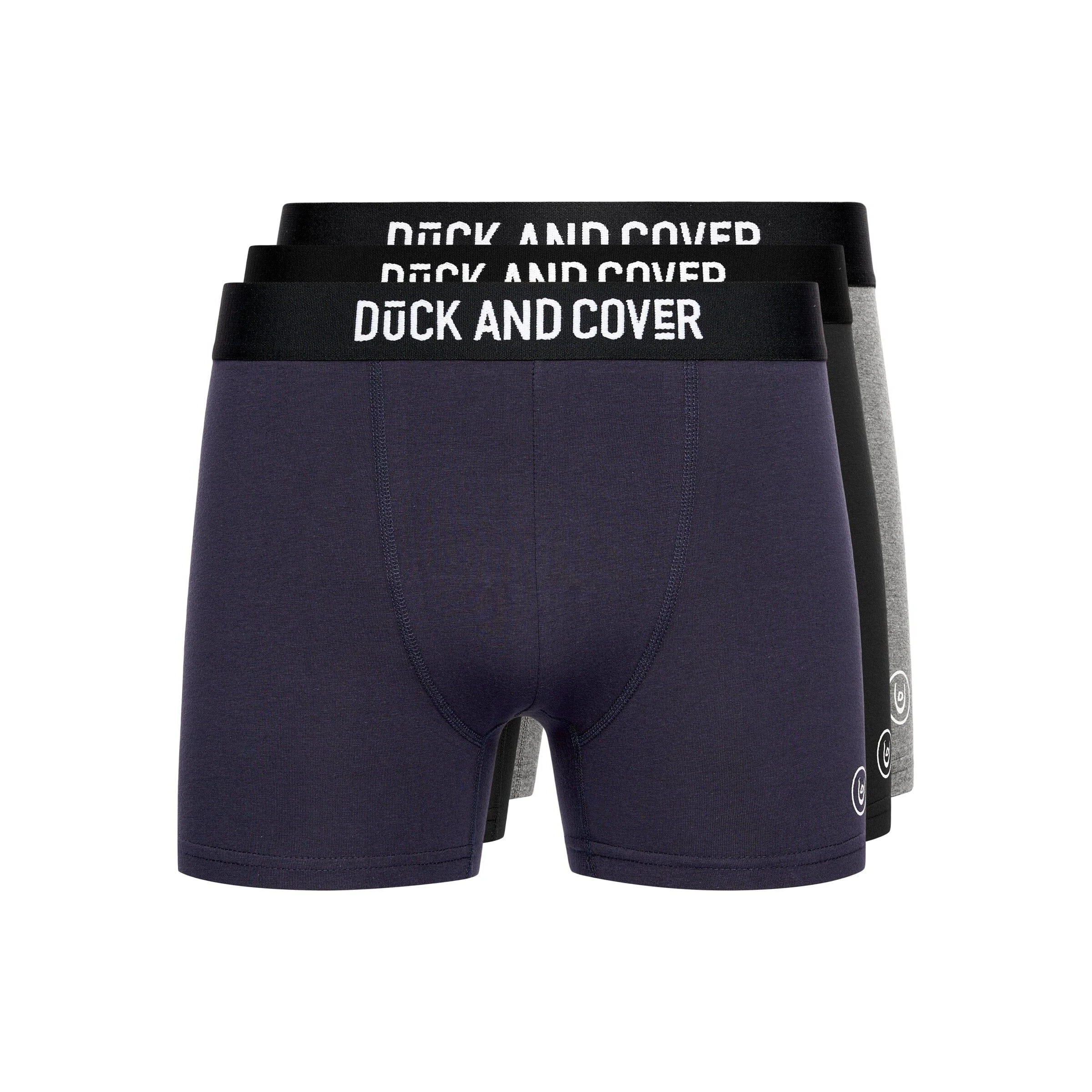 Duck and Cover Mens Bronteen Boxer Shorts (Pack of 3) (Navy/Black/Grey Marl) - BG1352