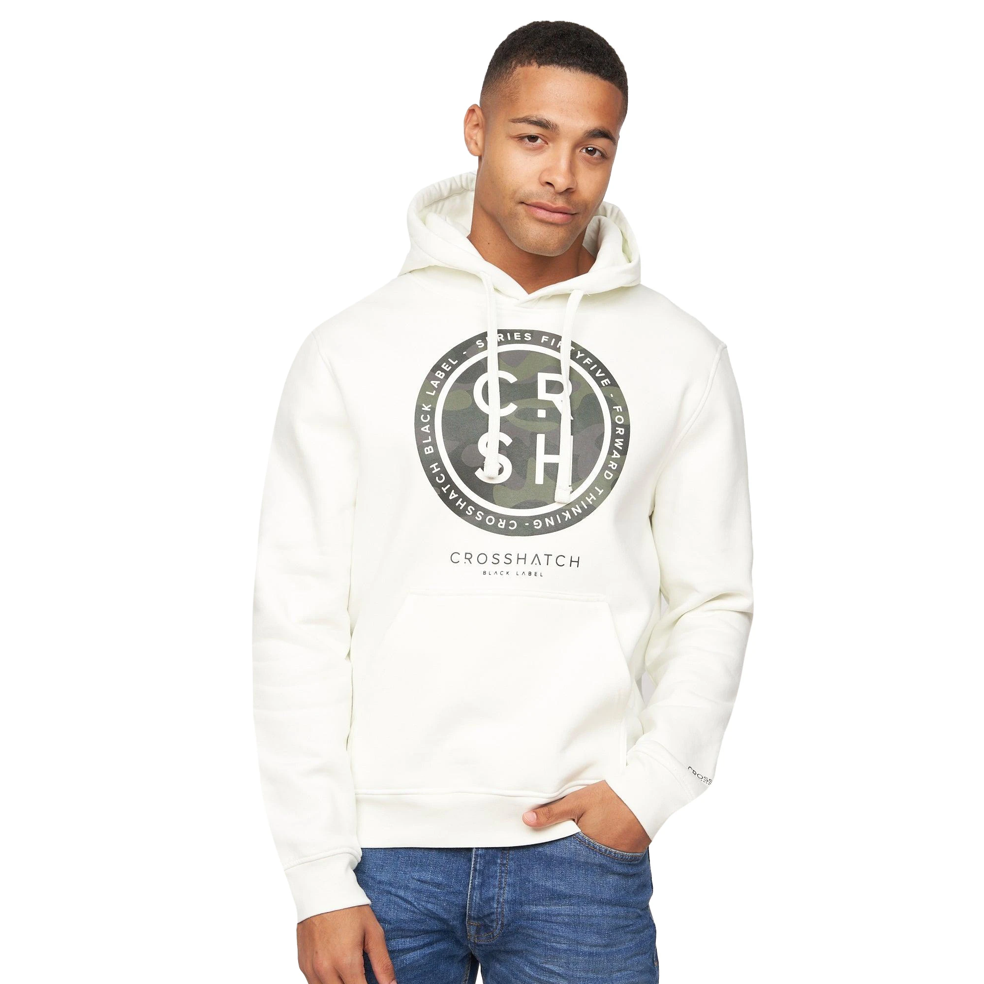 Crosshatch Mens Camfar Hoodie (Off White) - BG389